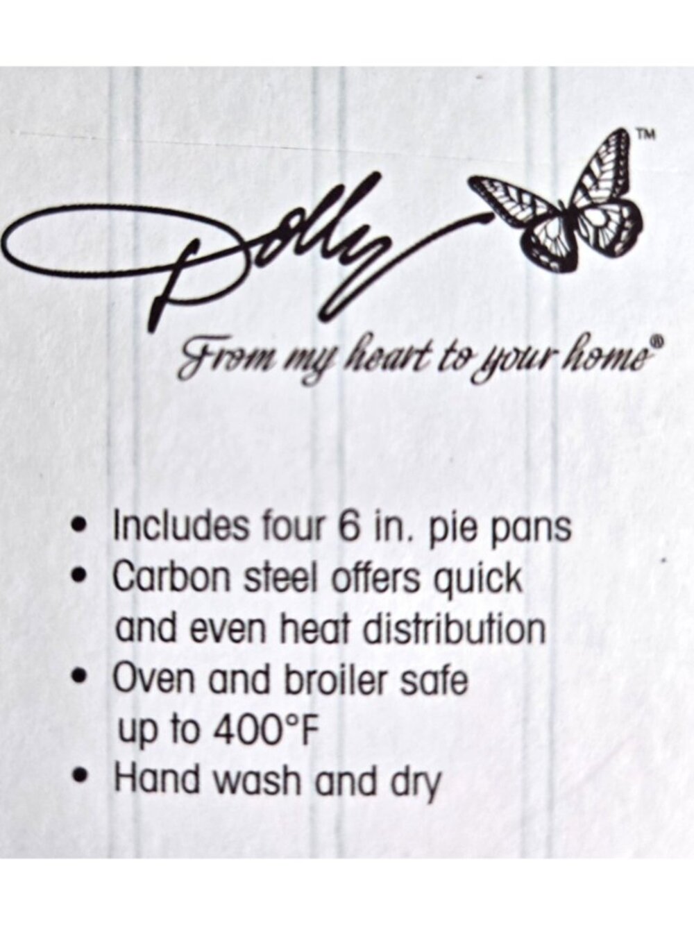 Dolly Parton 6-inch Turquoise Blue Non-Stick Pie Pans Set BRAND NEW Set of 4 - Picture 7 of 10